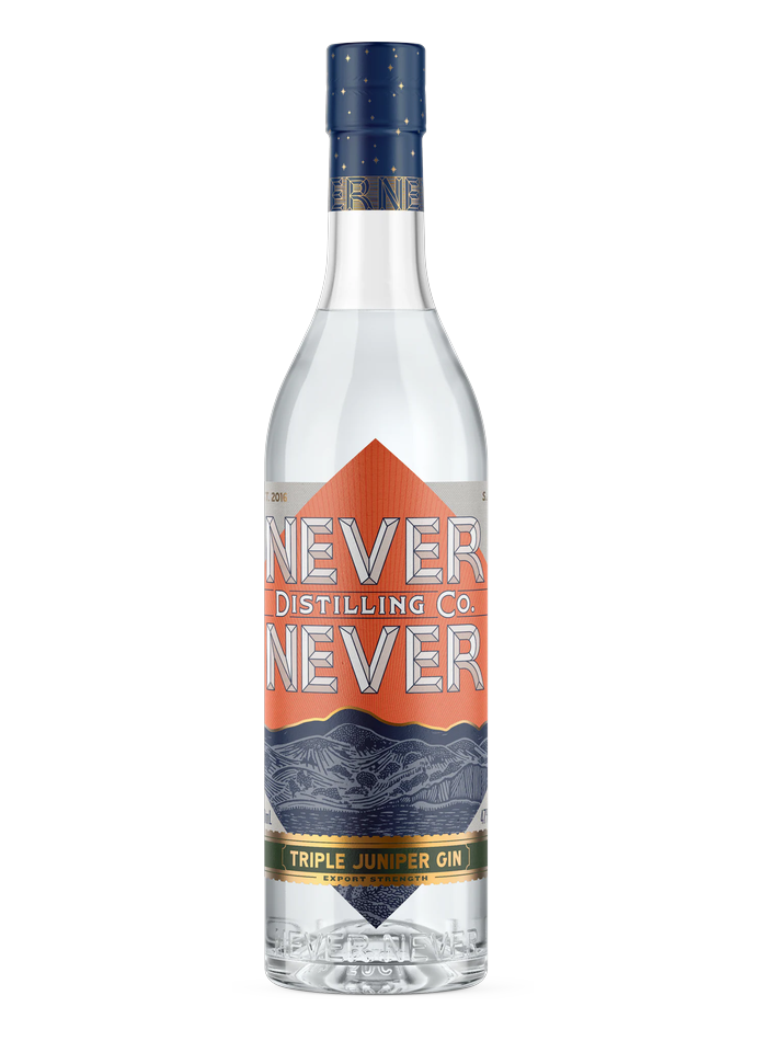 Bouteille de Never Never Triple Juniper Export Strength – Never Never Distilling Co.