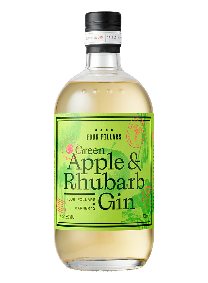 Four Pillars x Warner's Green Apple & Rhubarb Gin bottle – Four Pillars