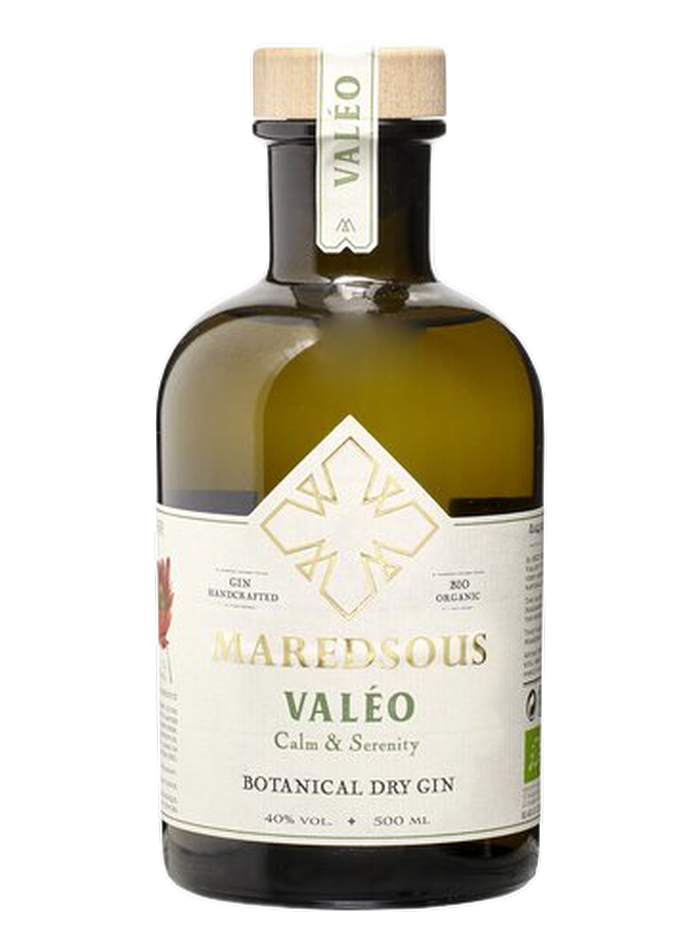 Maredsous Valéo Organic Gin bottle – Distillerie‑Herboristerie de l’Abbaye de Maredsous