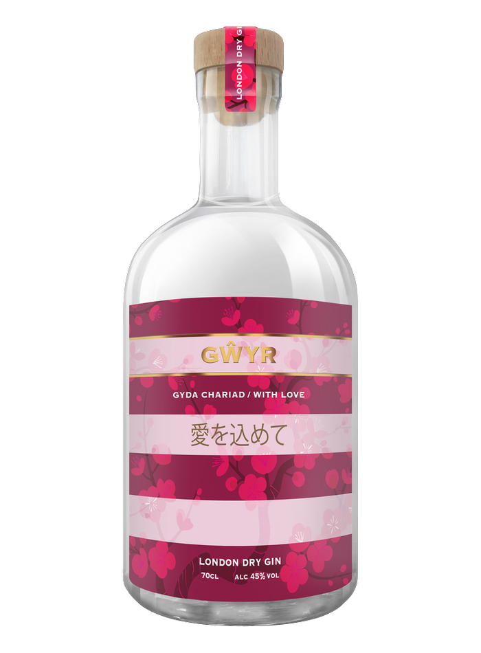 Gwyr Gyda Chariad With Love London Dry Gin bottle – The Gower Gin Company