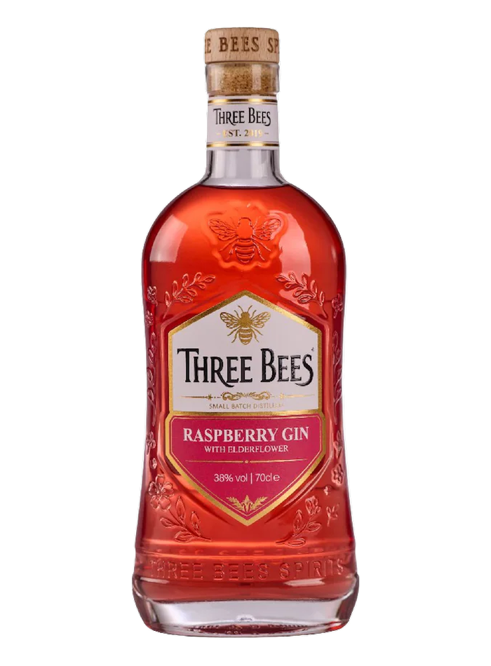 Three Bees Raspberry & Elderflower Gin bottle – Three Bees Spirits