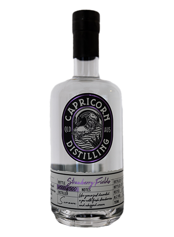 Strawberry Fields Gin bottle – Capricorn Distilling Co