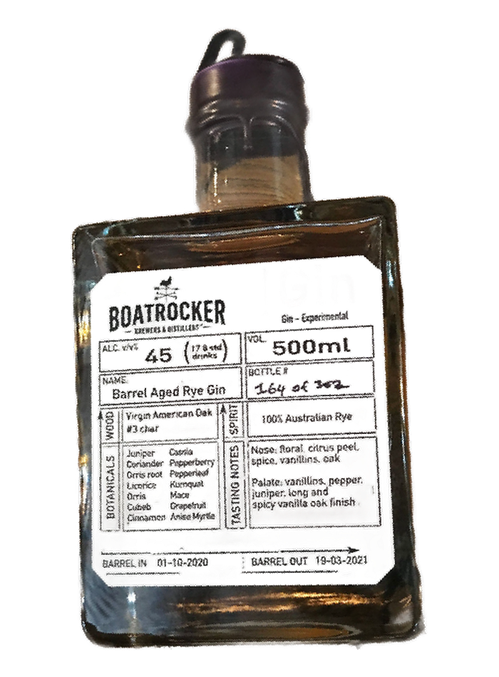 Boatrocker Barrel Aged Rye Gin bottle – Boatrocker