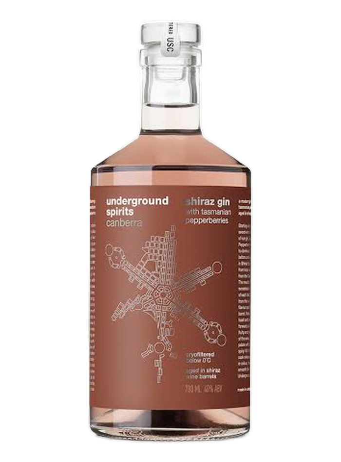 Underground Spirits Shiraz Gin with Tasmanian Pepperberries bottle – Underground Spirits