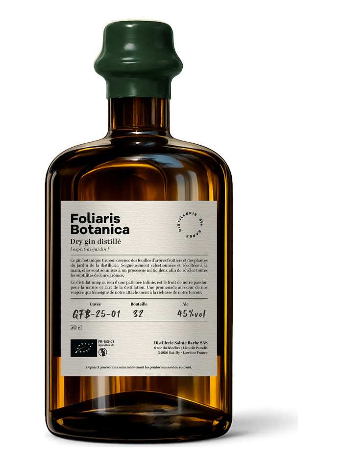 Gin Foliaris Botanica bottle – Distillerie Sainte Barbe