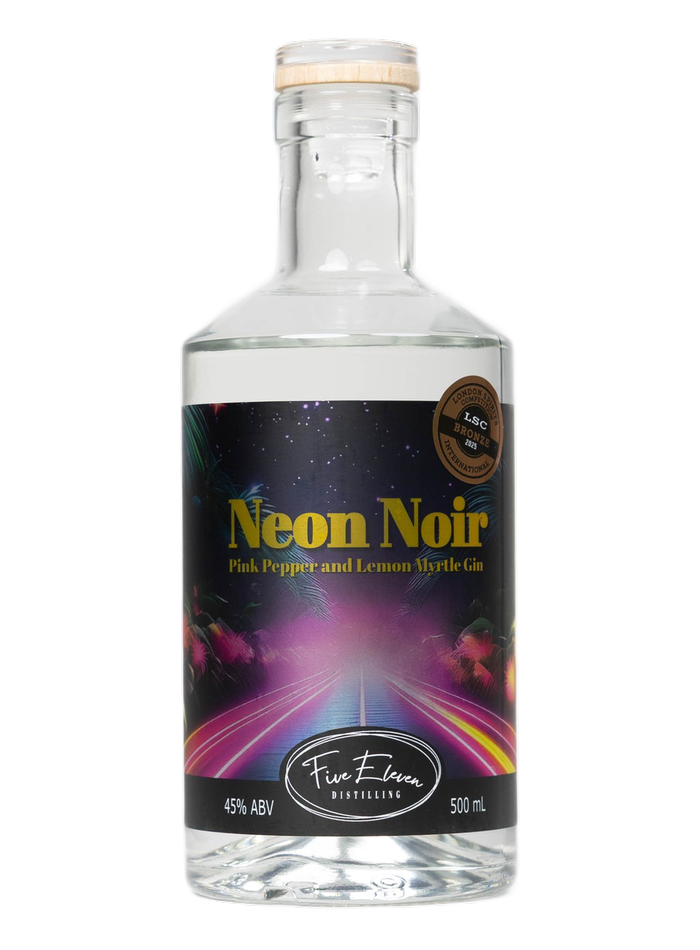 Five Eleven Neon Noir Gin bottle – Five Eleven Distilling