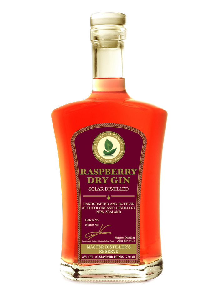 Bouteille de Puhoi Raspberry Dry Gin – Puhoi Organic Distillery