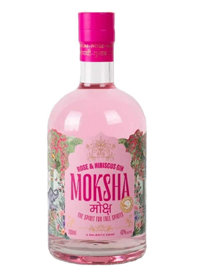 Moksha Rose & Hibiscus Gin bottle – Moksha