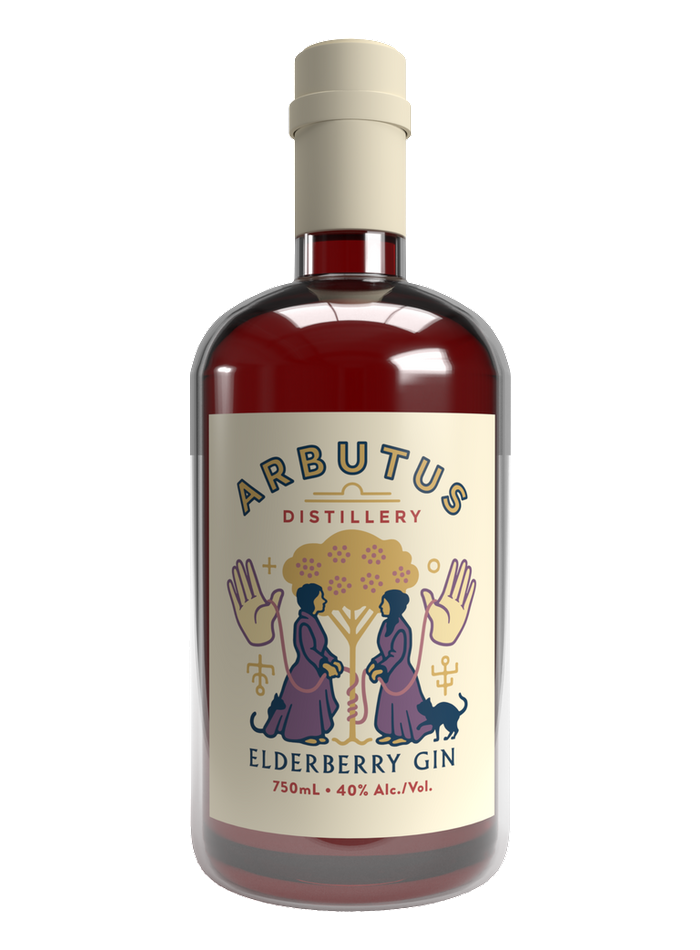Arbutus Elderberry Gin bottle – Arbutus Distillery