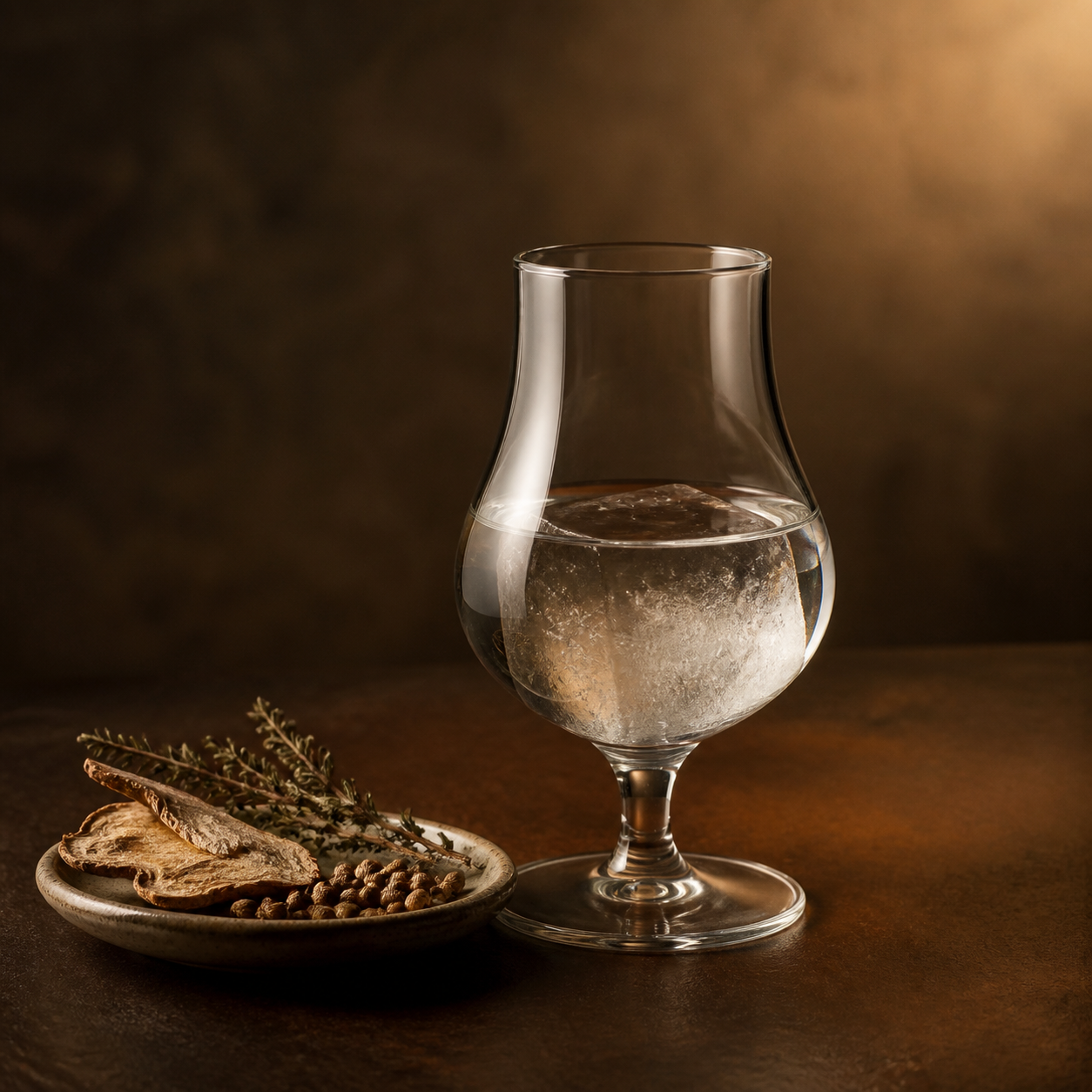 Autumn-Winter 2023 Vintage Gin served, garnished with No garnish