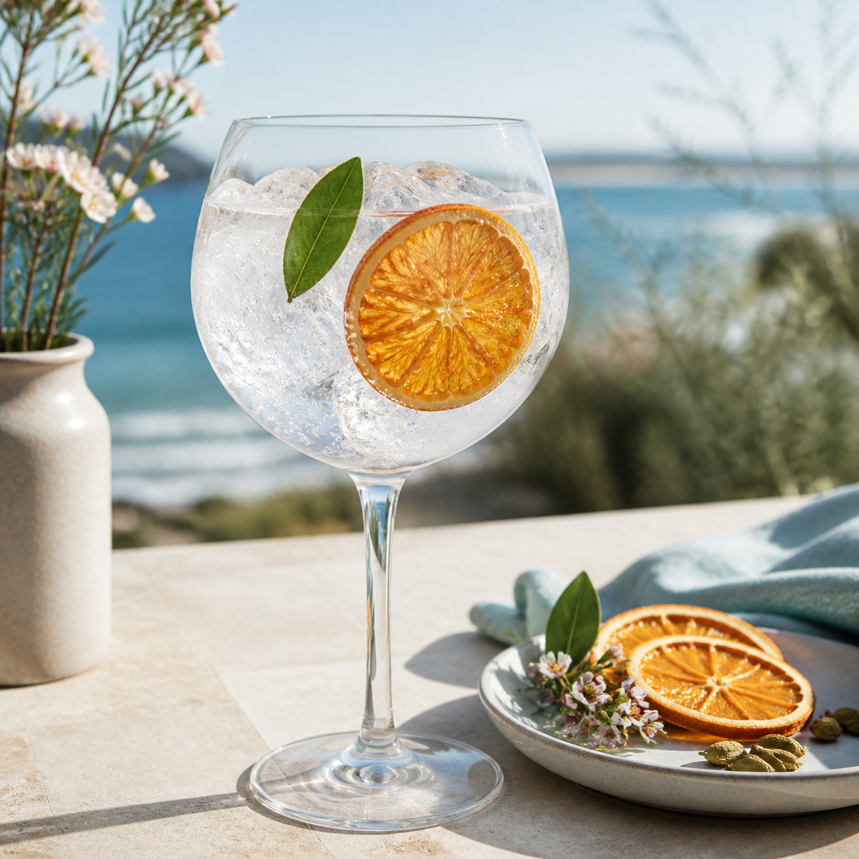 Southerly Gin served with Fever-Tree Indian Tonic Water, garnished with Dehydrated orange wheel and Lemon myrtle leaf