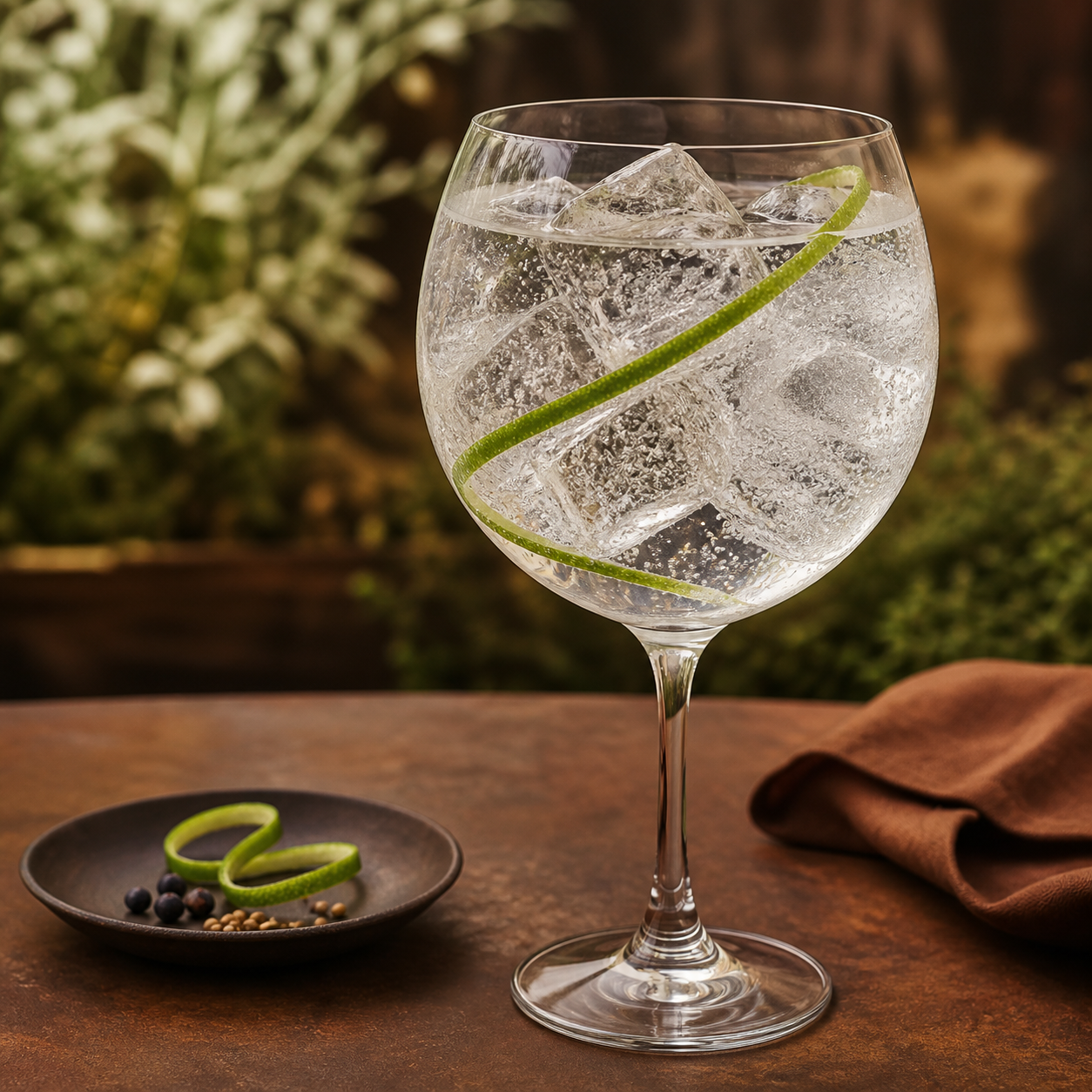 Box Moor Gin served with Fever-Tree Indian Tonic Water, garnished with Lime peel