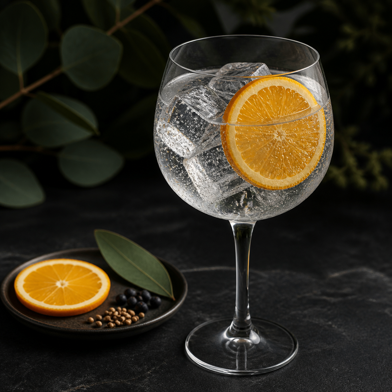 Black Cockatoo Signature Gin served with Fever-Tree Mediterranean Tonic Water, garnished with Orange slice