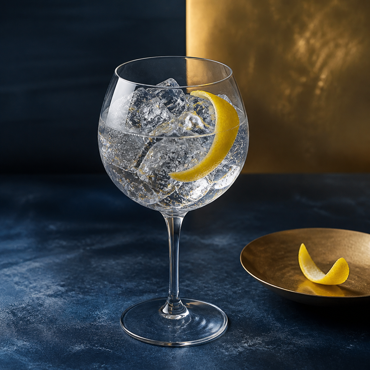 Etsu Pacific Ocean Water servi avec Fever-Tree Indian Tonic Water, agrémenté de a lemon twist