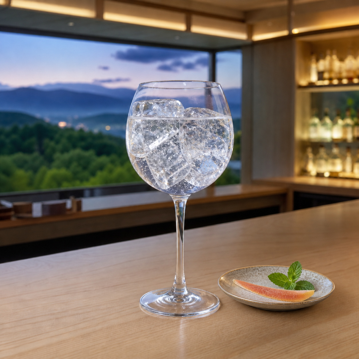 ohoro GIN Limited Edition JAPANESE PEPPERMINT served with Fever-Tree Indian Tonic Water, garnished with Grapefruit peel and Mint sprig