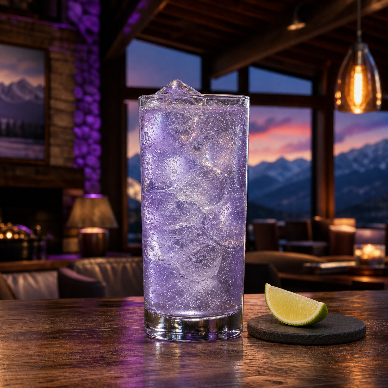 Gold Dirt Lavender Infused Gin served with Strongwater Ginger Beer, garnished with Lime wedge