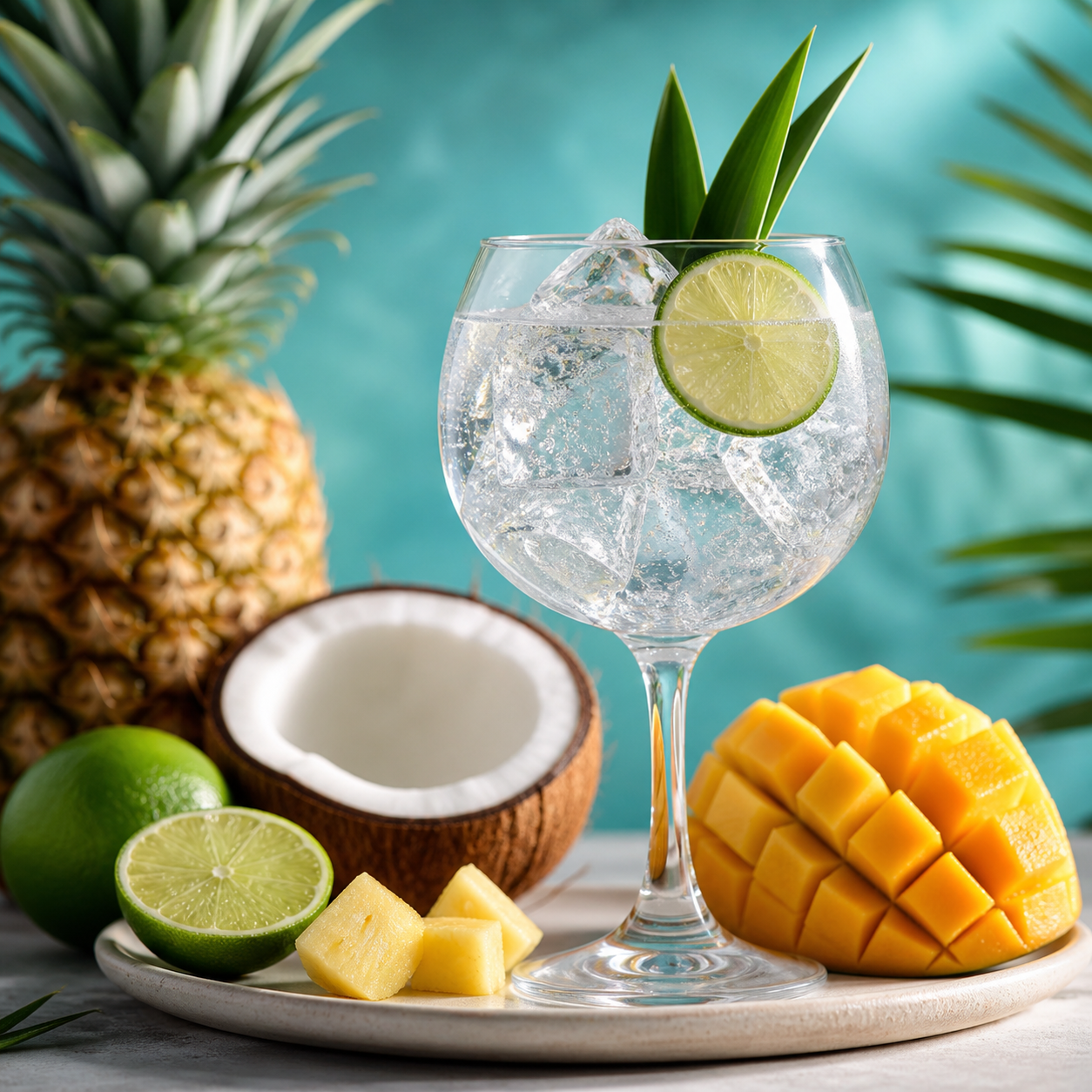Voyager Series 'Island Queen' servi avec Fever-Tree Mediterranean Tonic Water, agrémenté de pineapple and lime
