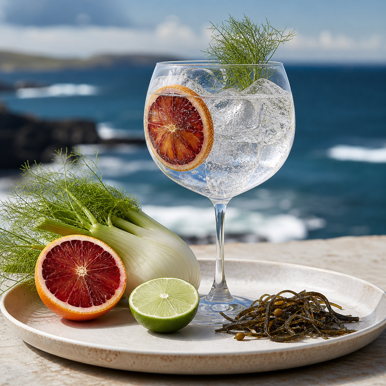 Voyager Series 'Daring' served with Fever-Tree Mediterranean Tonic Water, garnished with blood orange and fennel