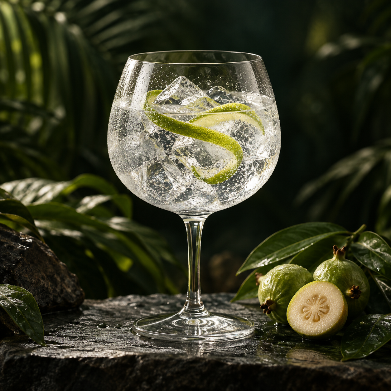 Seven Seasons Bush Apple Gin served with Fever-Tree Indian Tonic Water, garnished with Lime peel