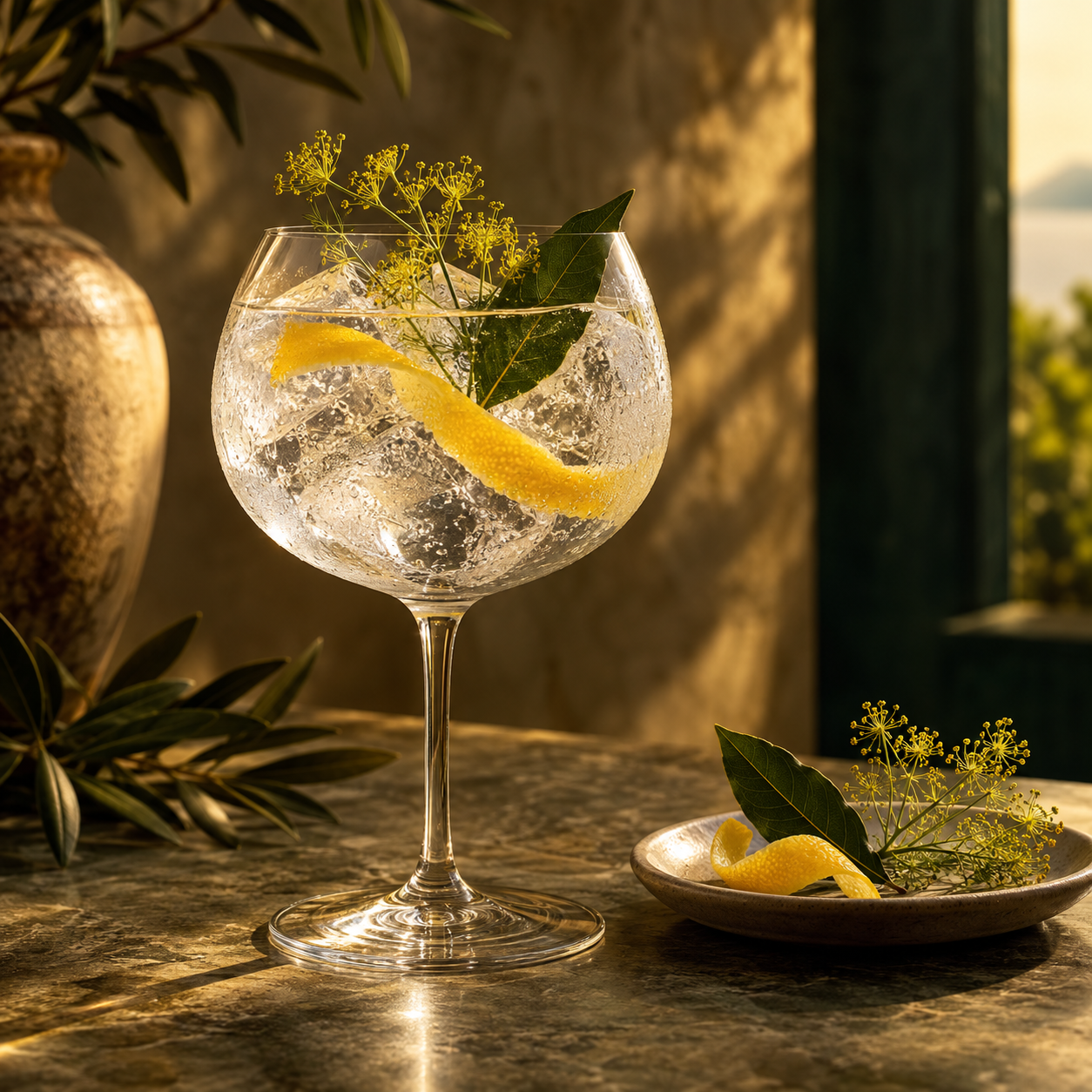 Applewood x Commune of Buttons Aestas Gin served with Fever-Tree Indian Tonic Water, garnished with Lemon peel