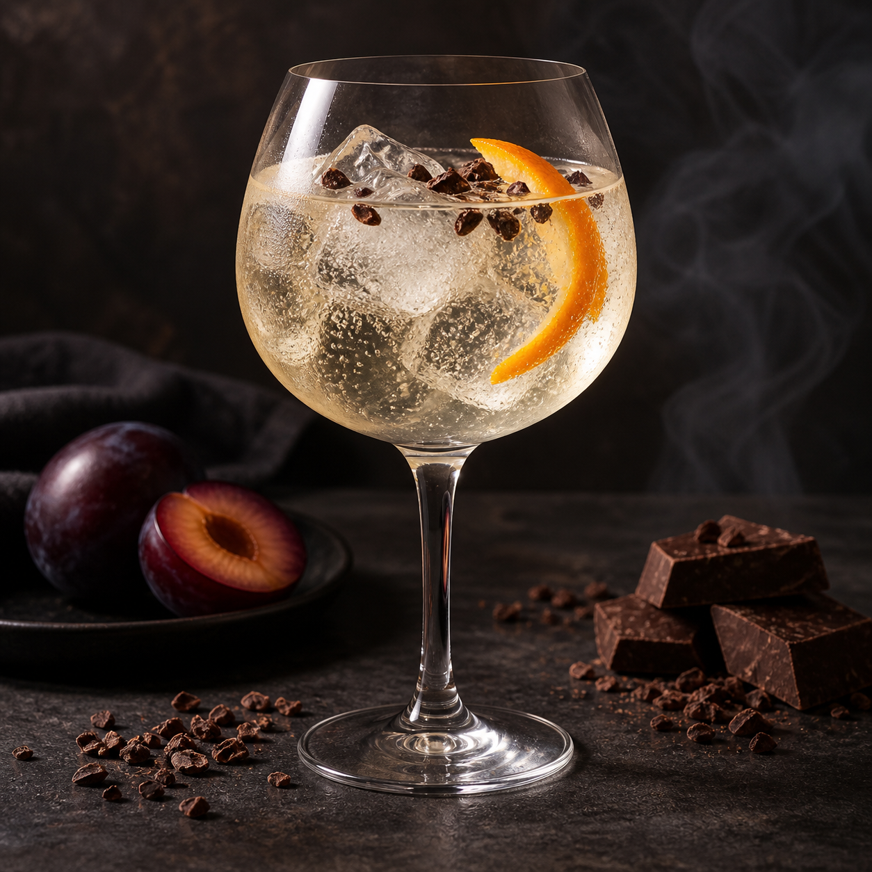 Applewood x Byrdi Plume Gin servi avec Fever-Tree Indian Tonic Water, agrémenté de Orange peel