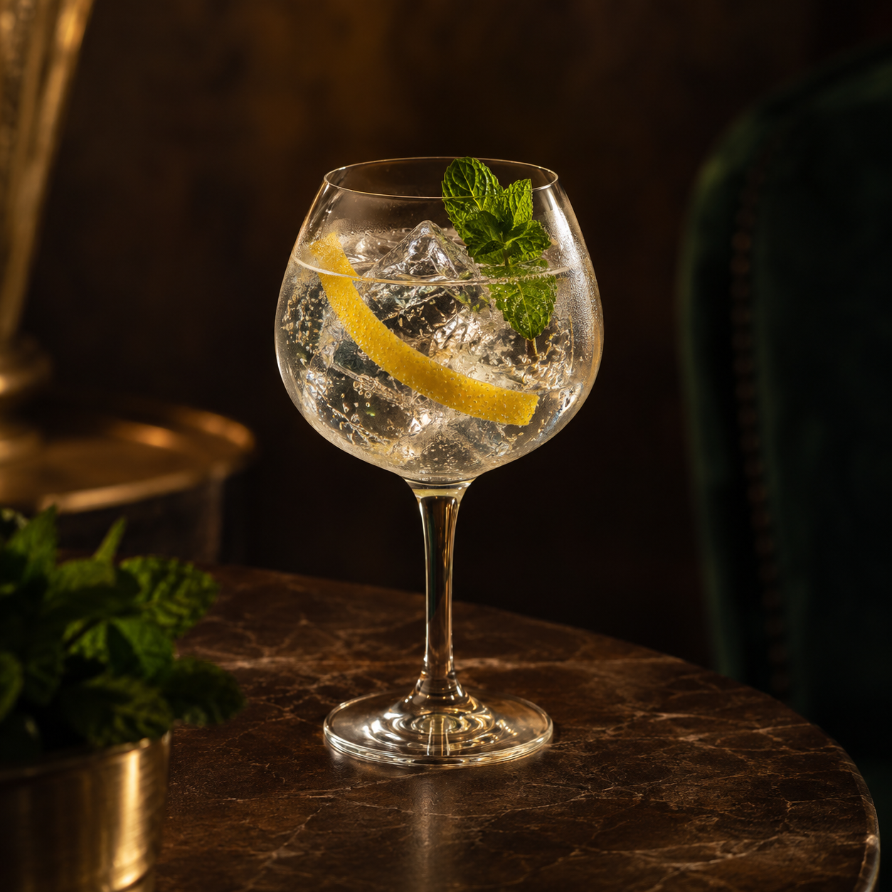 Arcadia - Essenza di Gin served with Fever-Tree Indian Tonic Water, garnished with Lemon peel