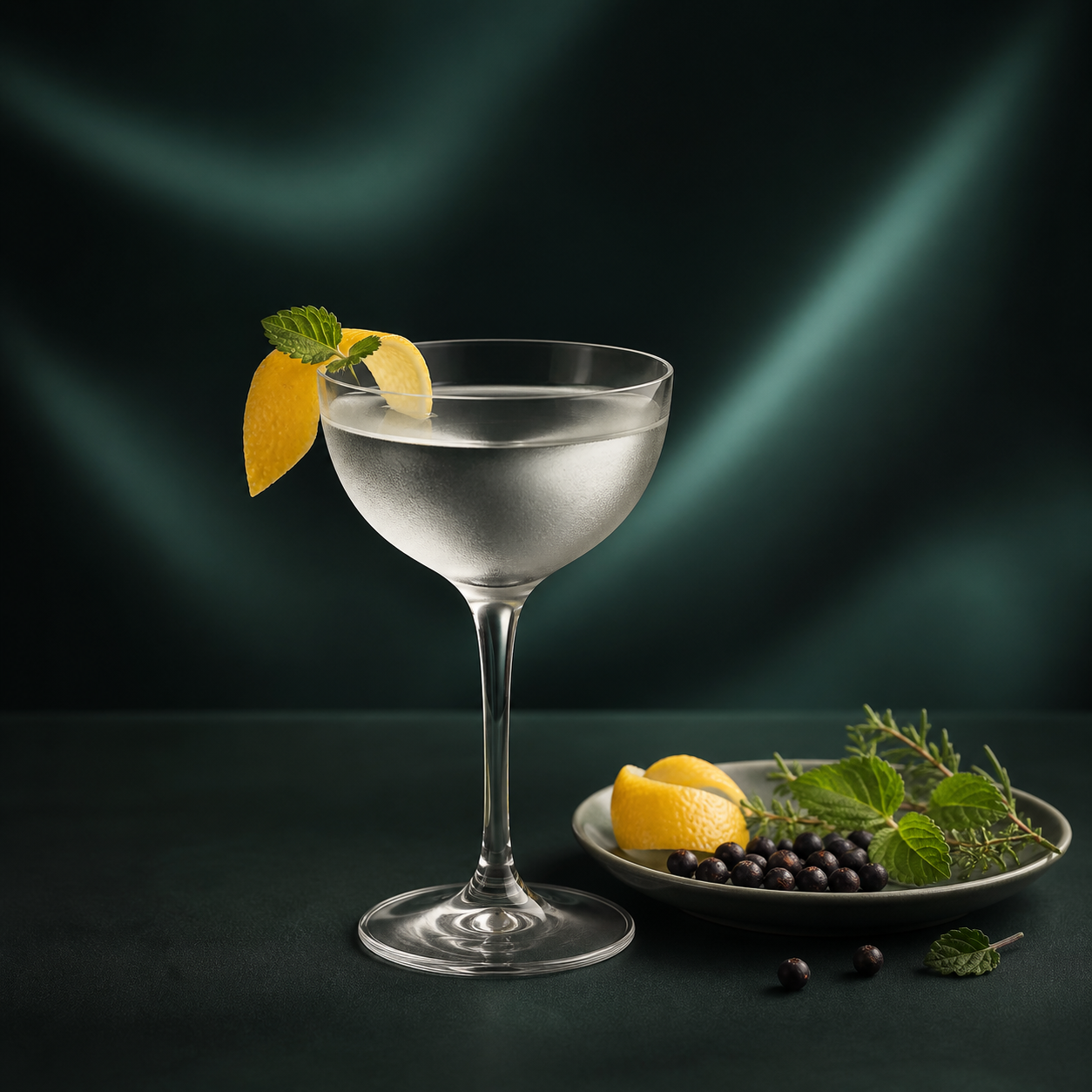 The Botanist Hebridean Strength served with Fever-Tree Indian Tonic Water, garnished with Lemon peel