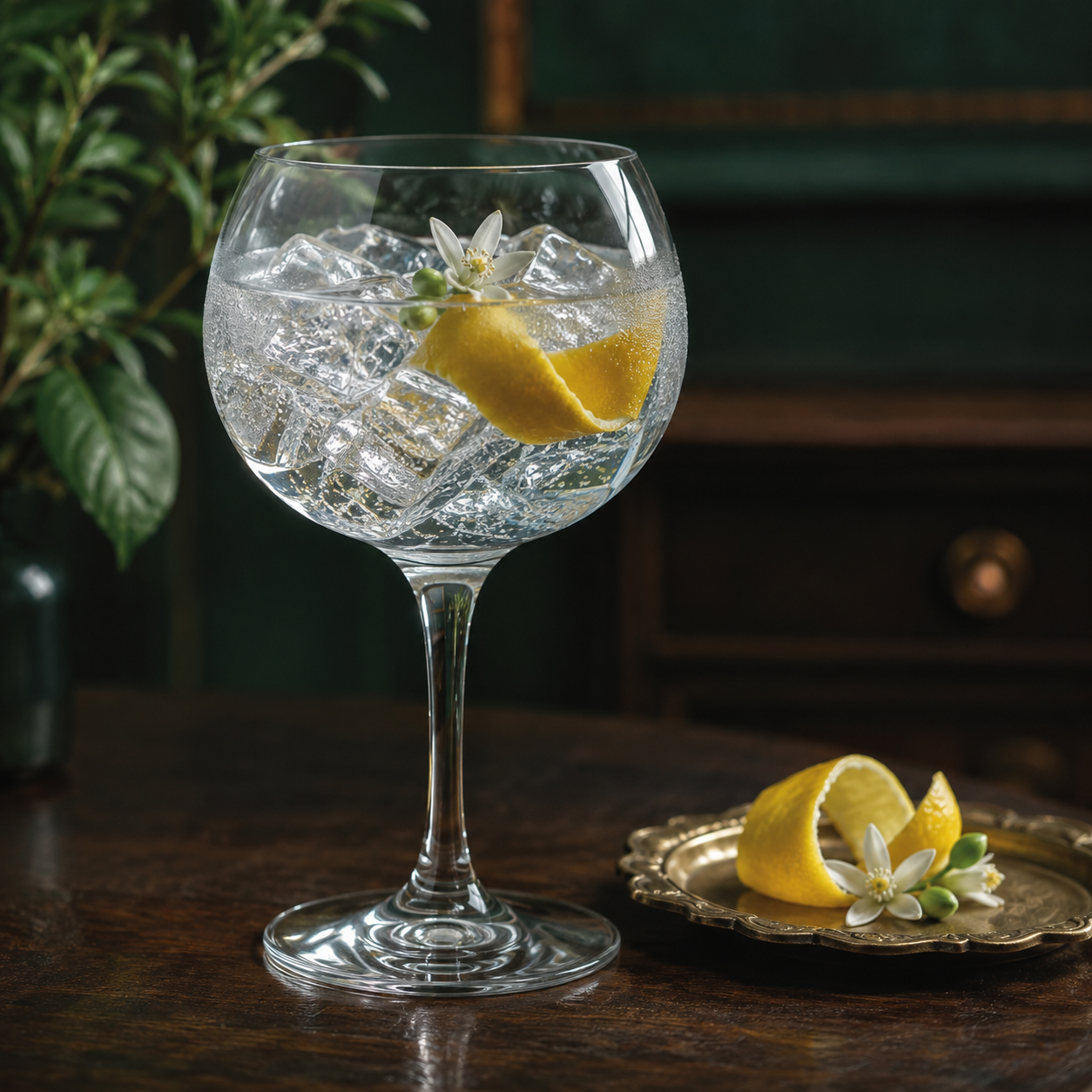 Bath Botanics No 1 Gin served with Fever-Tree Indian Tonic Water, garnished with Lemon peel