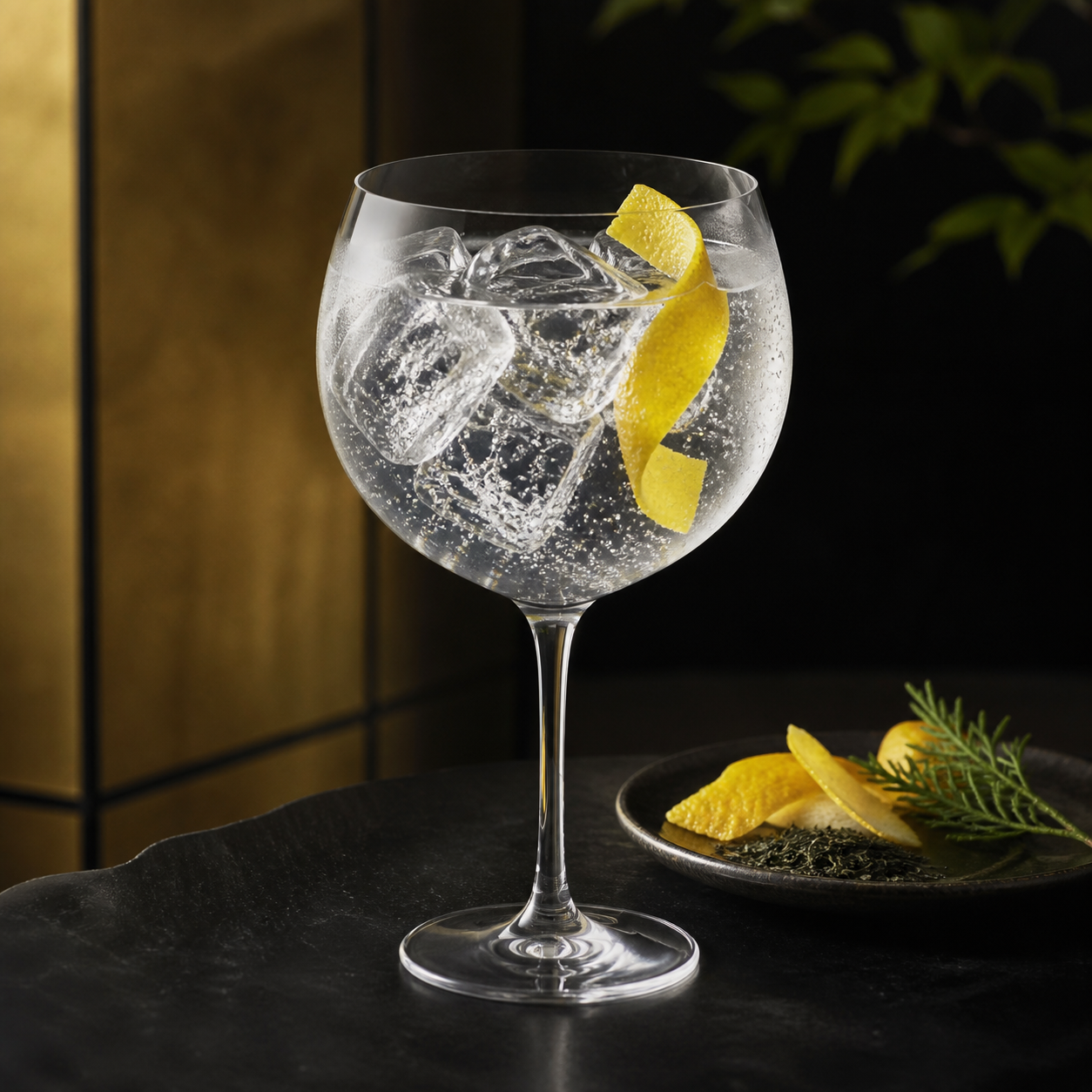 KI NO JYU Kyoto Gin served with Fever-Tree Indian Tonic Water, garnished with Yuzu peel