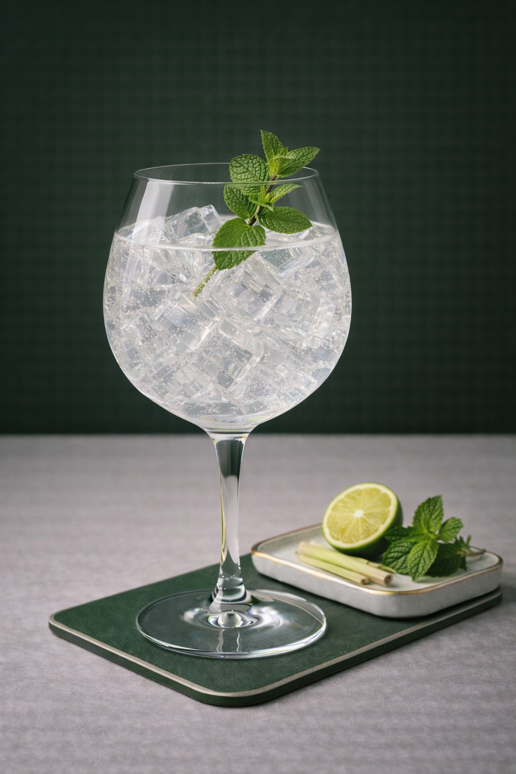 Gatsby Gin servi avec Thomas Henry Tonic Water, agrémenté de Mint Sprig