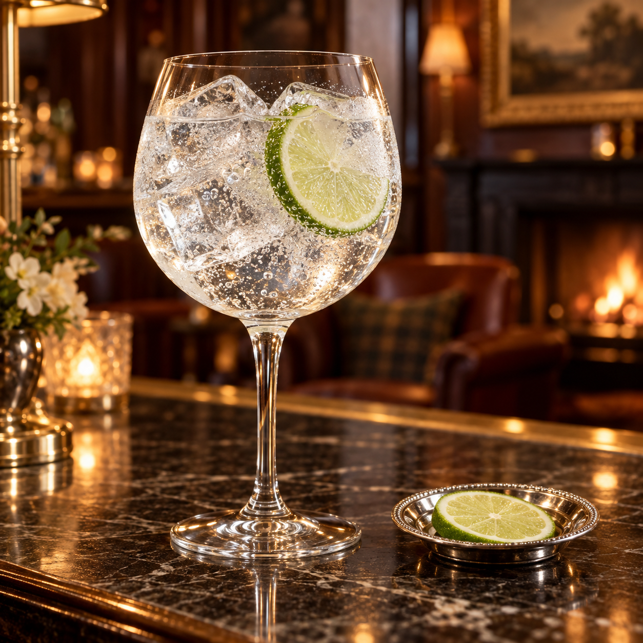 Sky Wave Old Tom Gin served with Neutral tonic water, garnished with Lime slice