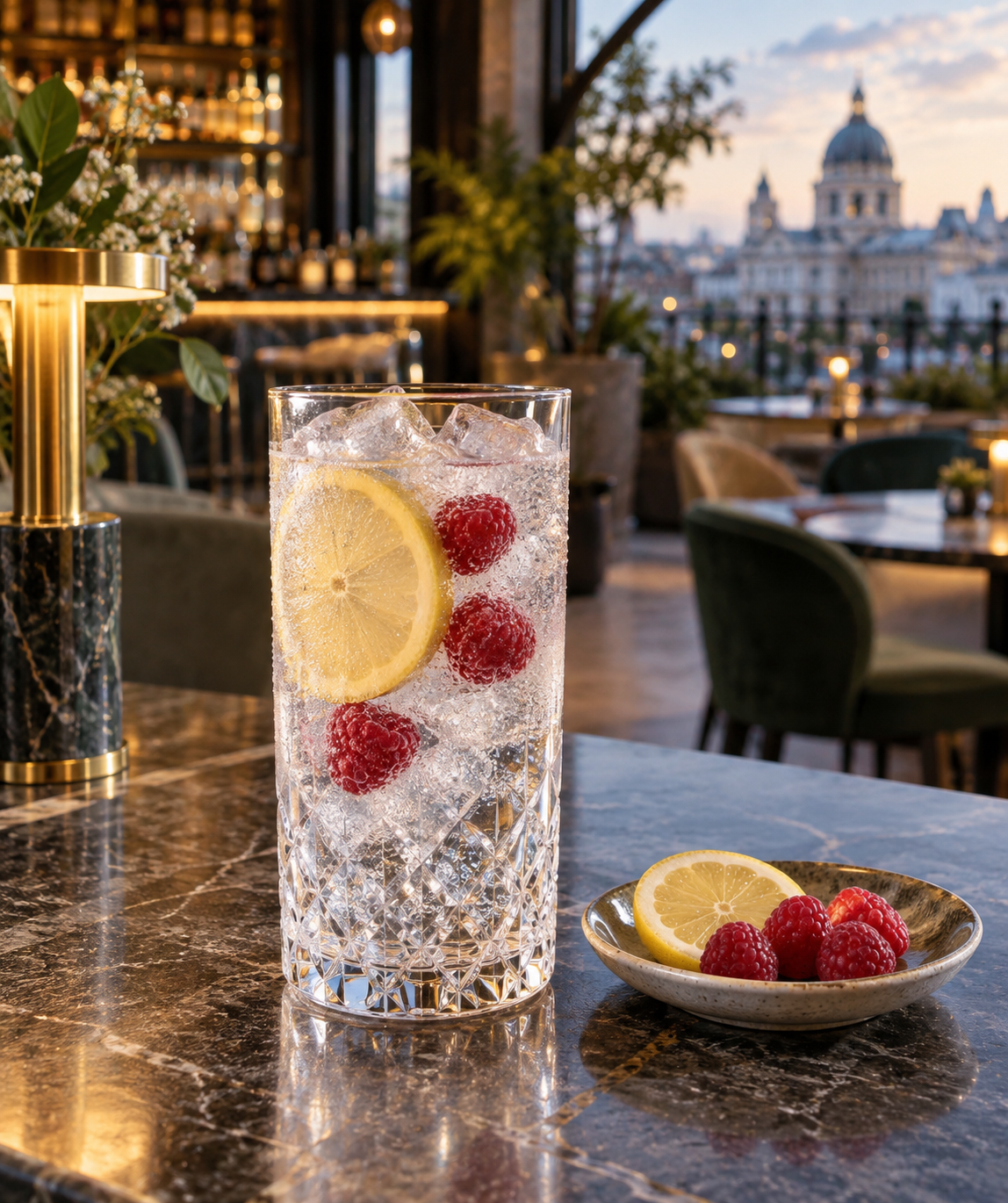 Gilman's Gin served with Fever-Tree Indian Tonic Water, garnished with Lemon wheel