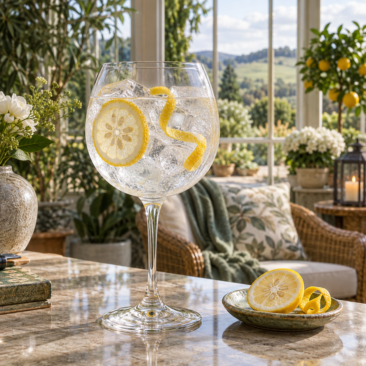 The Citrologist Yuzu Special Edition Gin served with Fever-Tree Naturally Light Tonic Water, garnished with Lemon peel