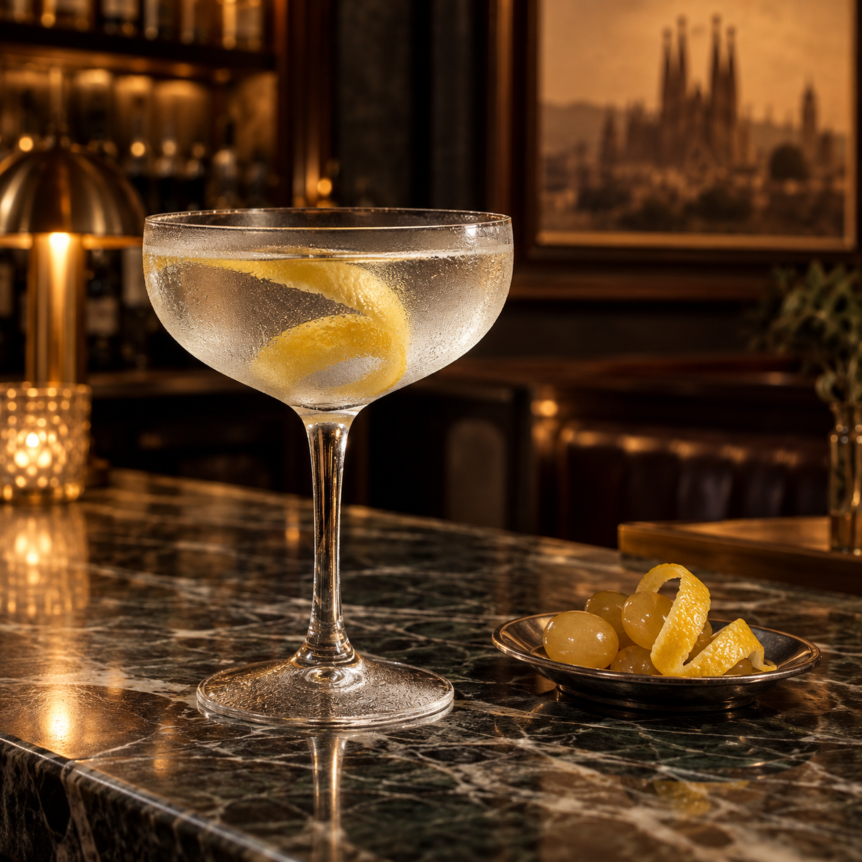 100&NOMORE Jerez served, garnished with Orange peel
