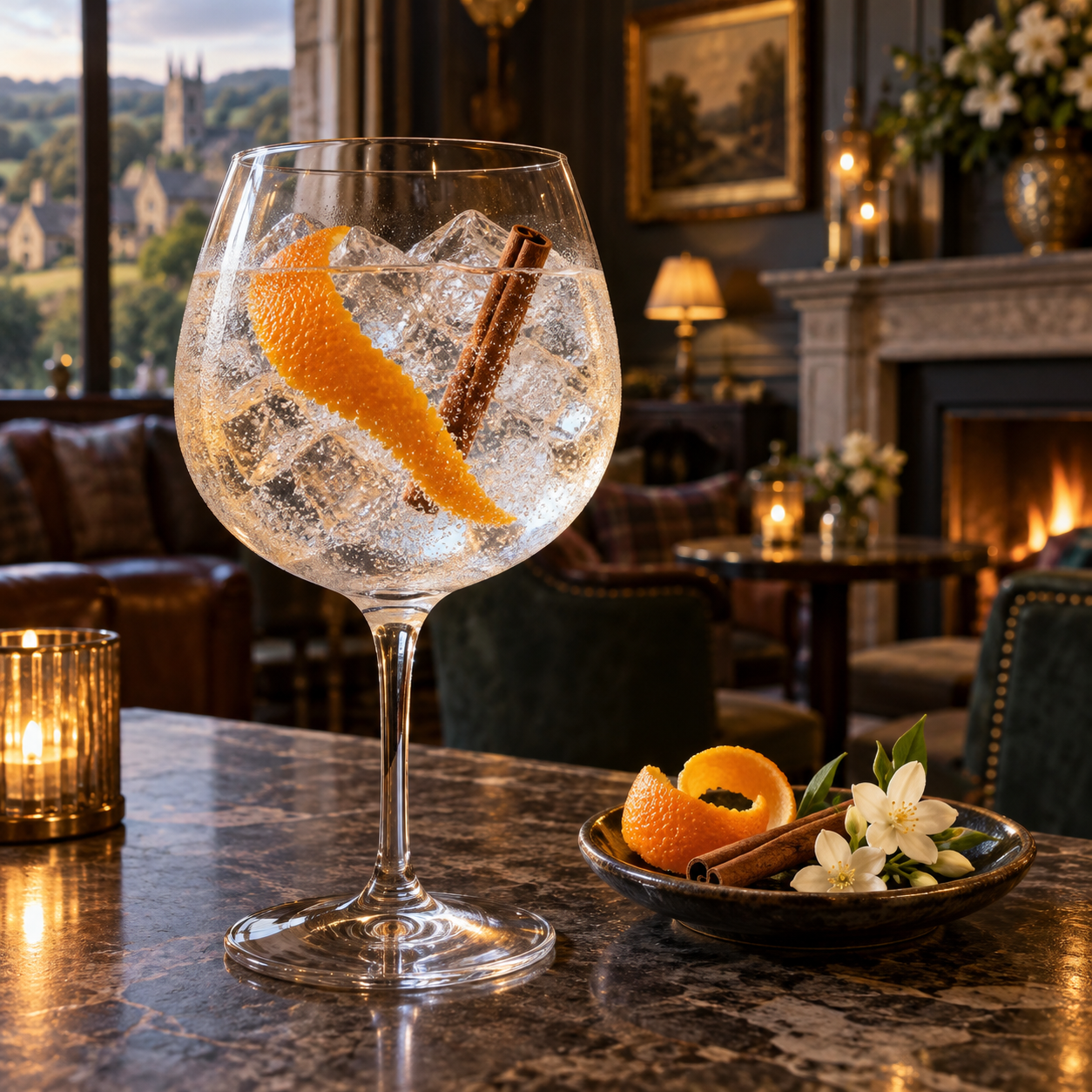Copper Lion Dry Gin served with Fever-Tree Indian Tonic Water, garnished with Orange peel