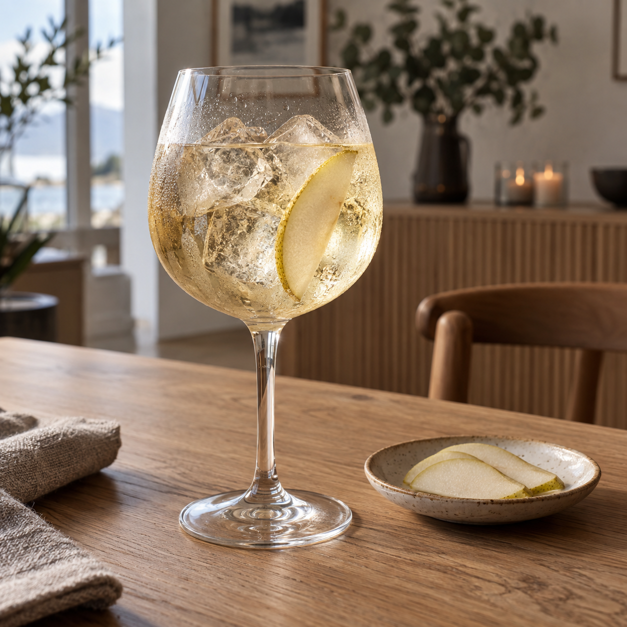 Branderiet Fadlagret Gin served with Fever-Tree Indian Tonic Water, garnished with Orange peel