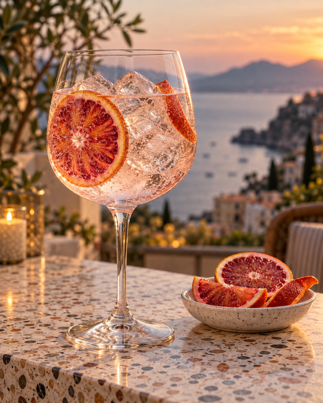 The Citrologist Tarocco Blood Orange Special Edition Gin servi avec Fever-Tree Indian Tonic Water, agrémenté de Blood orange wheel