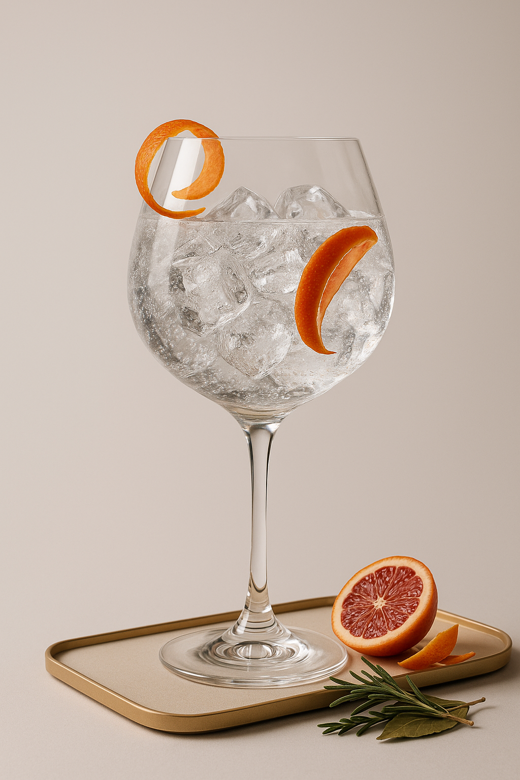Gin de Binche served with Erasmus Bond Classic Tonic, garnished with Blood orange zest