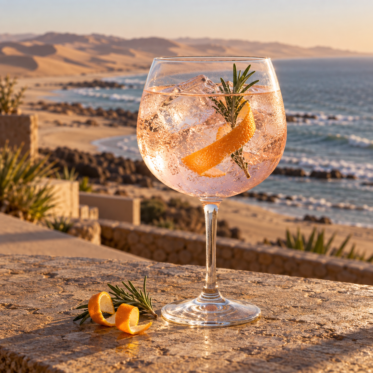 Stillhouse Wild Gin served with Fever-Tree Indian Tonic Water, garnished with Orange twist and Rosemary sprig