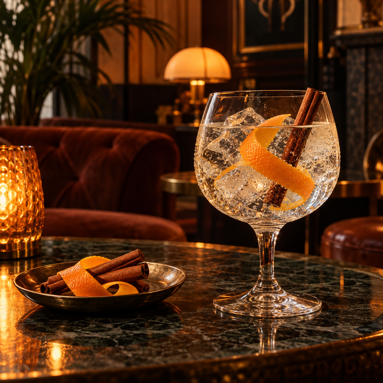 Volume 7 Gin served with Fever-Tree Indian Tonic Water, garnished with Orange Peel
