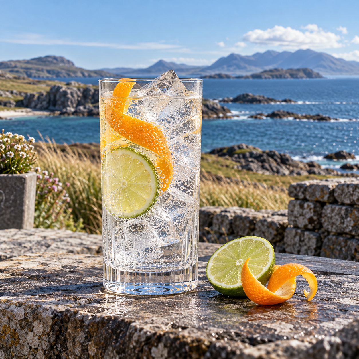 Tyree Citrus Gin served with Fever-Tree Indian Tonic Water, garnished with Orange Peel and Lime Wheel