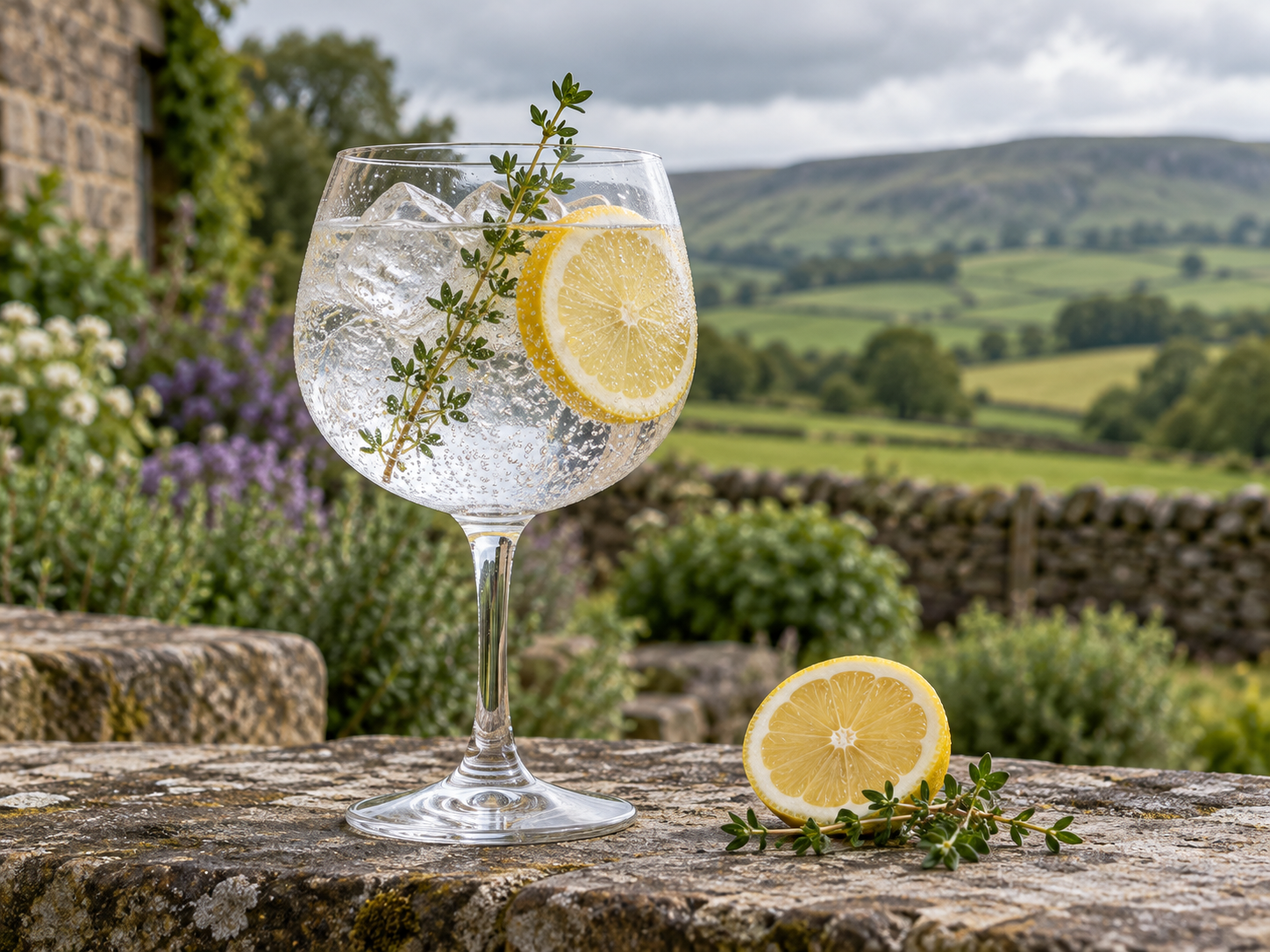 Whittaker's Original Edition served with Fever-Tree Indian Tonic Water, garnished with Lemon Slice and Thyme Sprig