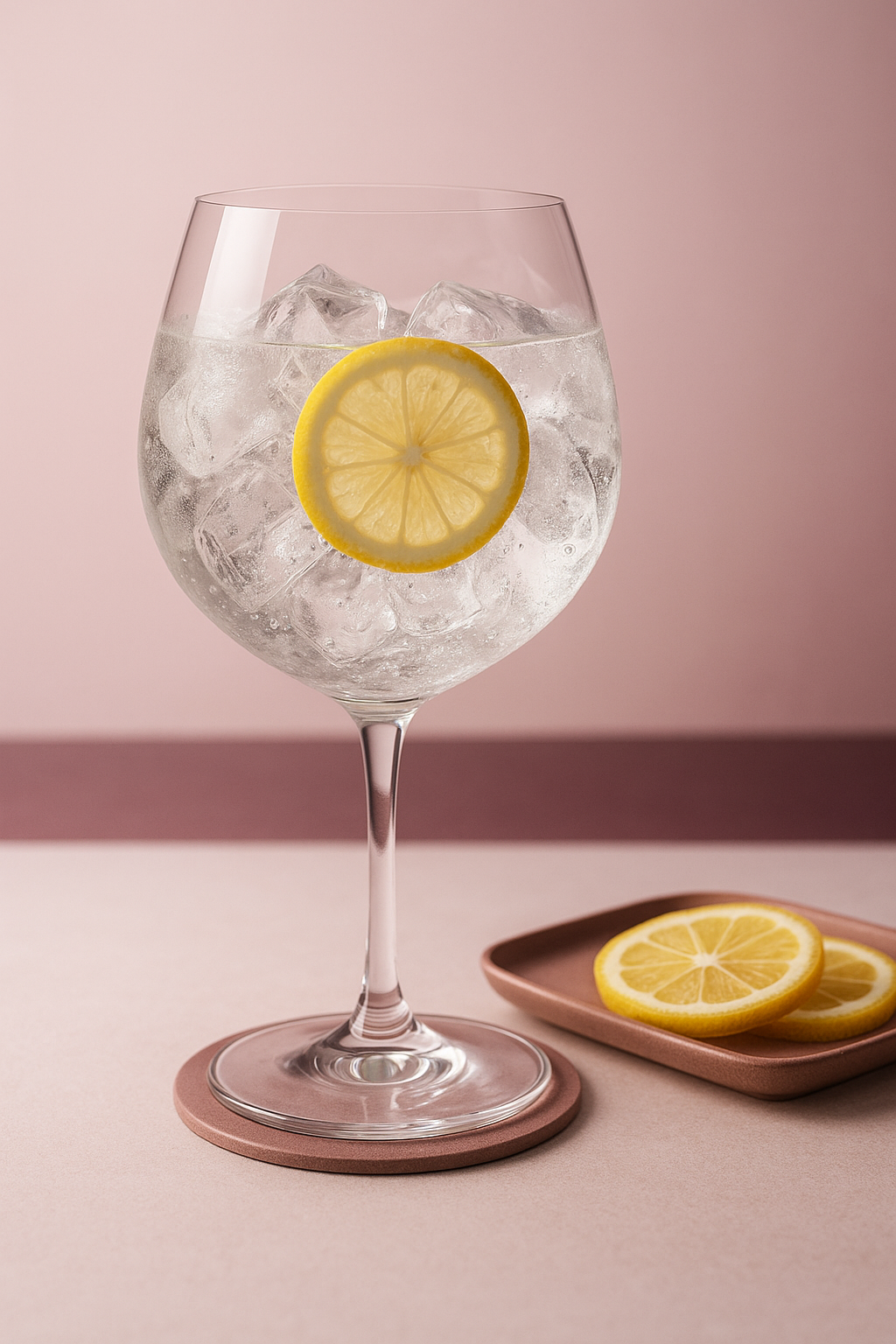 Ukiyo Japanese Blossom Gin servi avec Thomas Henry Cherry Blossom Tonic, agrémenté de Thin slice of fresh yuzu