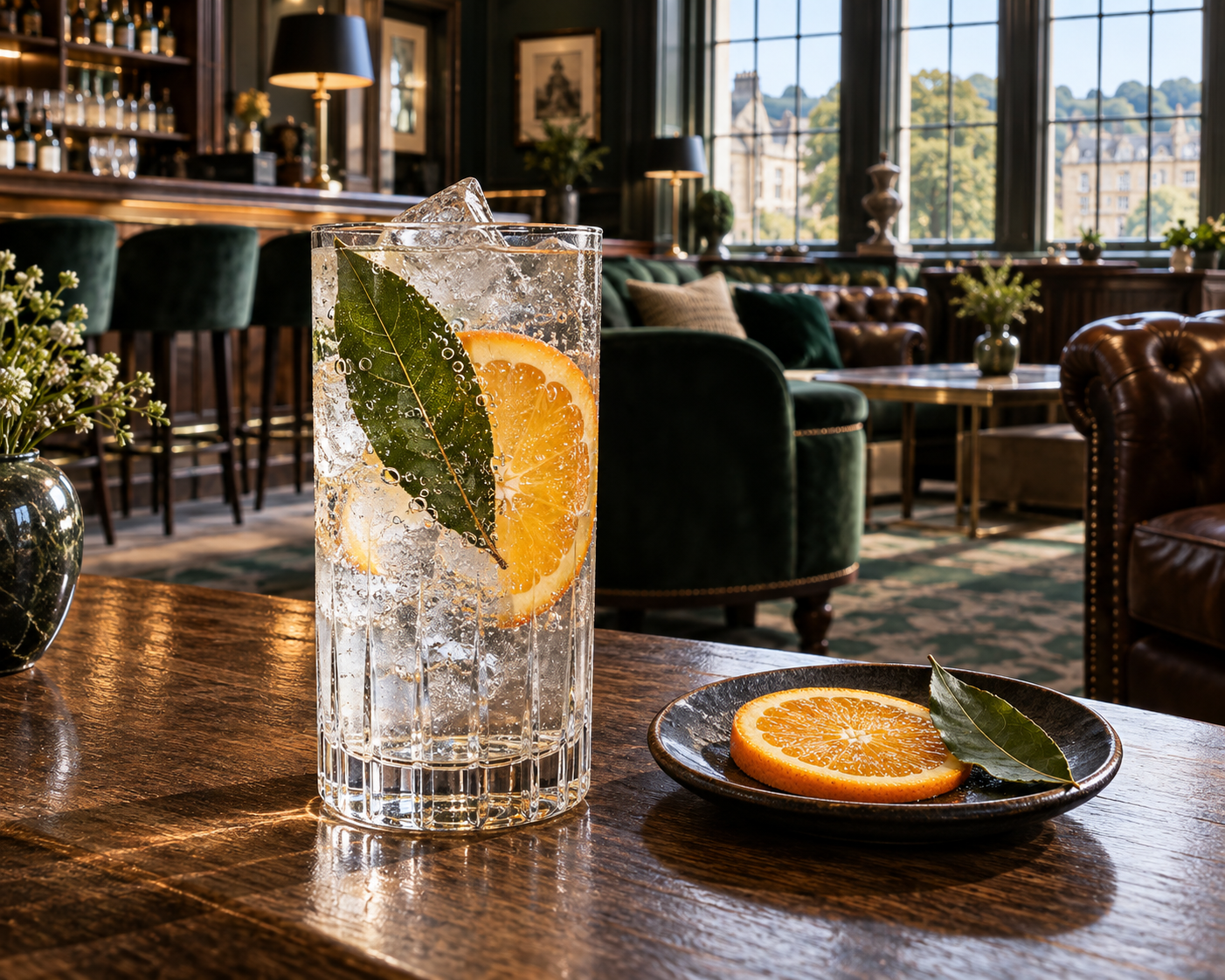 Bath Rugby x Witchmark Spirited Union Gin served with Fever-Tree Indian Tonic Water, garnished with Orange Wheel and Bay Leaf