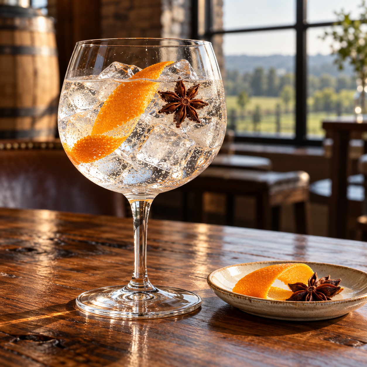 Whiskey Thief Prototype Spring Gin 2026 served with Fever-Tree Indian Tonic Water, garnished with Orange Peel and Star Anise