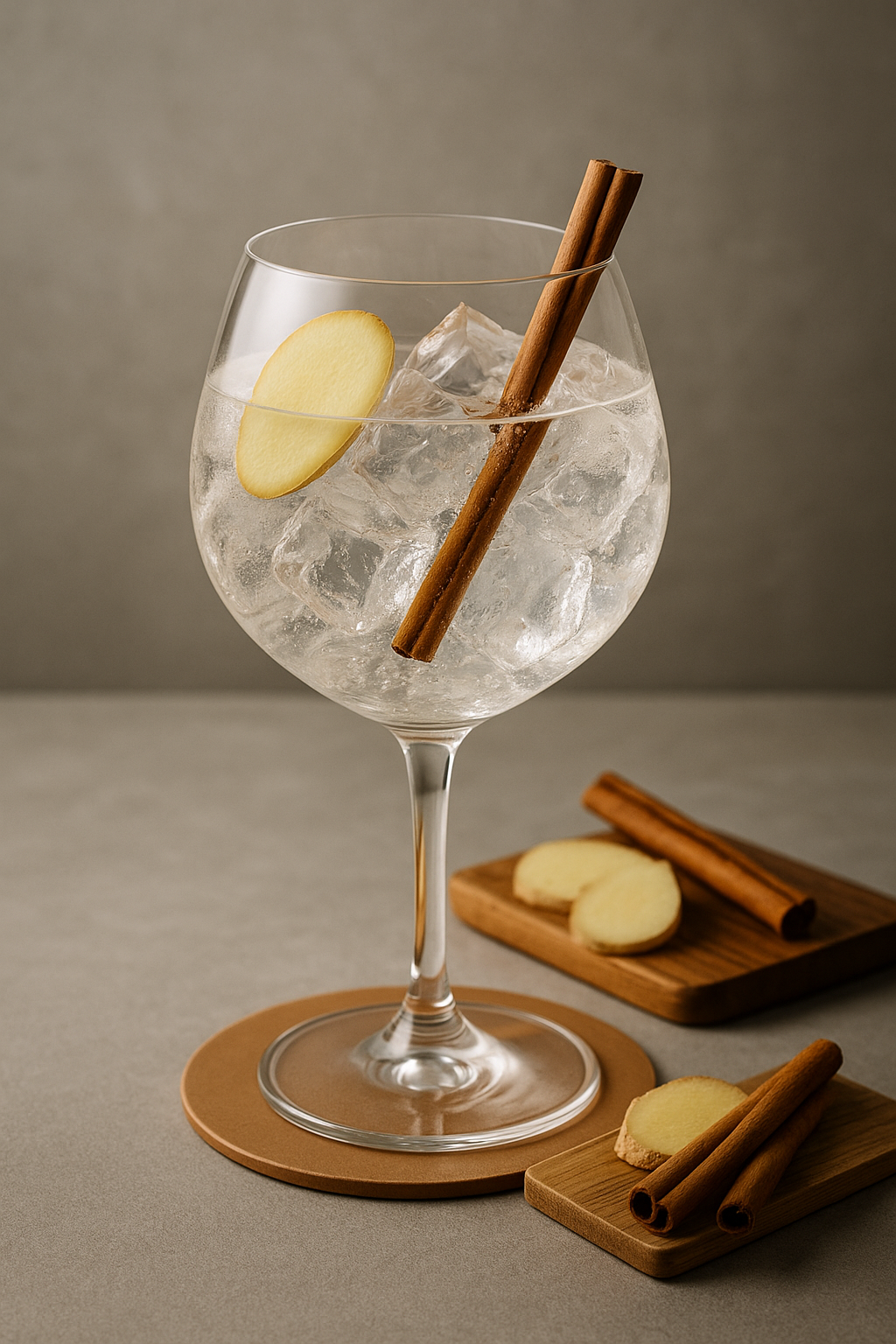 Cin'Kin Gin Pumpkin servi avec Thomas Henry Spicy Ginger Beer, agrémenté de thin slice of fresh ginger et cinnamon stick