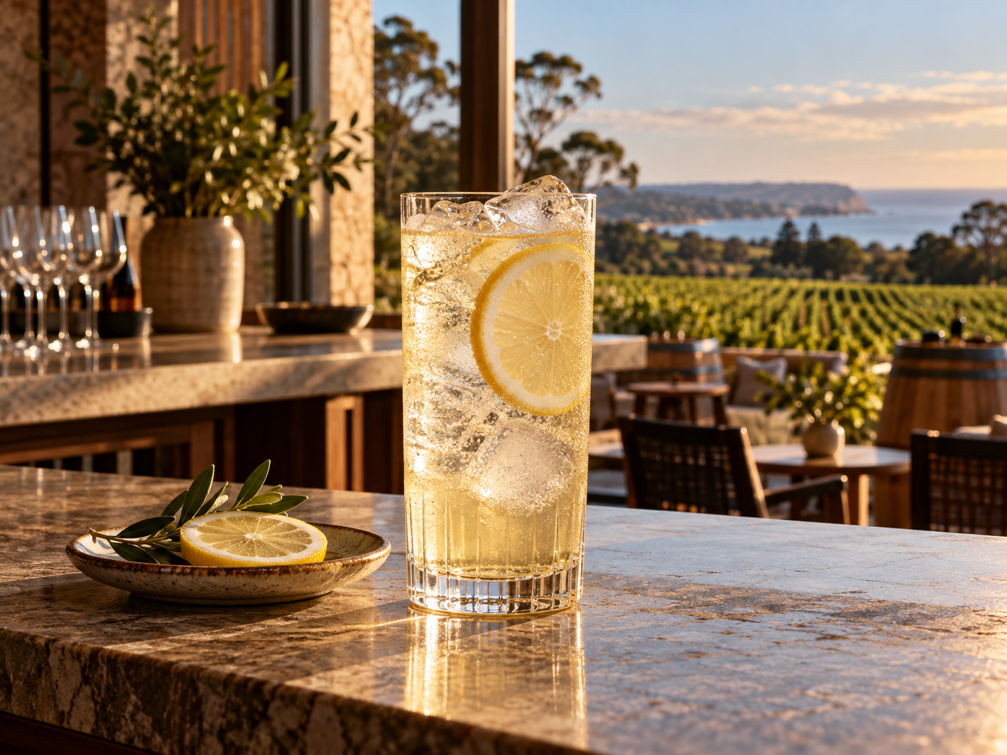 Giniversity x Suckfizzle Gin served with Fever-Tree Premium Soda Water, garnished with Lemon twist