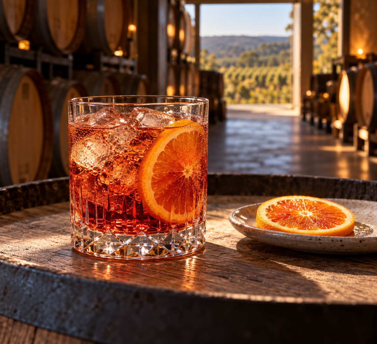 Giniversity Barrel Aged Gin served with Fentimans Herbal Tonic Water, garnished with Orange Wheel