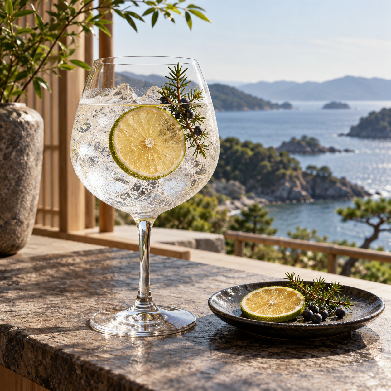 YASO GIN Limited Edition 05 2021 served with 1724 Tonic Water, garnished with Fresh Yuzu Peel Twist