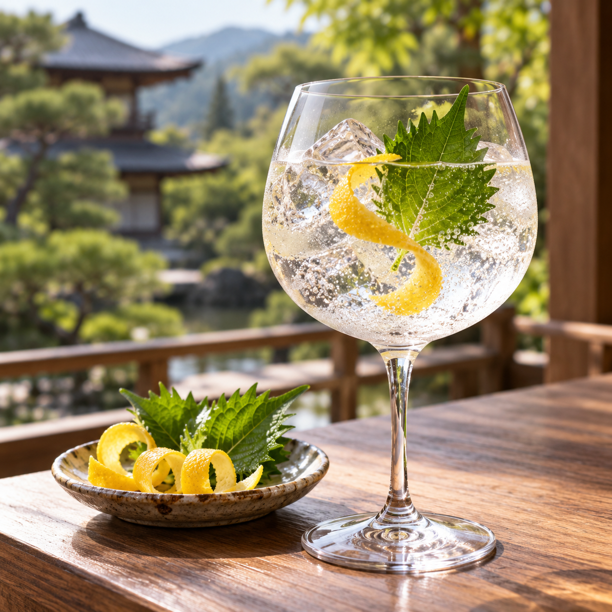 THE HERBALIST YASO GIN YUZU served with Alchemy & Tonic Yuzu & Lemongrass Tonic Water, garnished with Fresh Yuzu Peel Twist